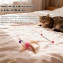 Cat Feather Wand Toy - Steel Wire Feather Interactive Cat Stick Training - Beads Bells Kitten Wand Toys Pet