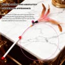 Cat Feather Wand Toy - Steel Wire Feather Interactive Cat Stick Training - Beads Bells Kitten Wand Toys Pet