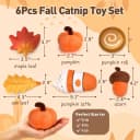 Plush Fall Catnip Toys for Indoor Cats 6 Pack — Pumpkin Shape