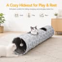 Geometric Straight Cat Tunnel with Plush Inside