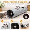 Geometric Straight Cat Tunnel with Plush Inside