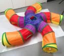 Cat Tunnel Tube for Indoor Cats Large, Upgrade with 6 PeekHole S-Shape 5 Way Collapsible Pet Play Maze Tube