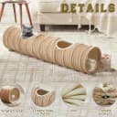 Cat Tunnel for Indoor Cats — Cats Toys Collapsible Tunnel Straight Tube with a Fun Ball and 2 Holes