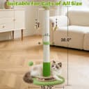 38" Tall Sisal Cat Scratching Post with Stable Base for Indoor Adult Cats