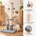 Tall Cat Scratching Post, Double Lower Posts Extra Stable Cat Post Tree Scratcher with Sisal Rope and Teasing 4