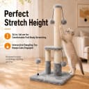 Tall Cat Scratching Post, Double Lower Posts Extra Stable Cat Post Tree Scratcher with Sisal Rope and Teasing 4