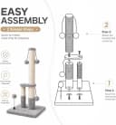 Tall Cat Scratching Post, Double Lower Posts Extra Stable Cat Post Tree Scratcher with Sisal Rope and Teasing 4
