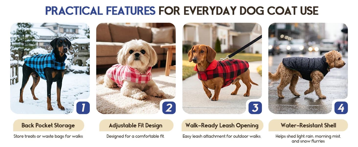 Reversible Dog Winter Coat — Dog Jacket for Small — product details
