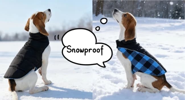 Dog Winter Coat — Reversible Waterproof Dog Jacket with Reflective Strip — Reversible Dog Winter Coat