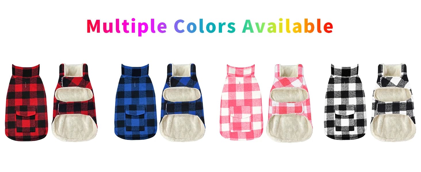 Classic Fleece Plaid Dog Coat Jacket with Pocket — product details