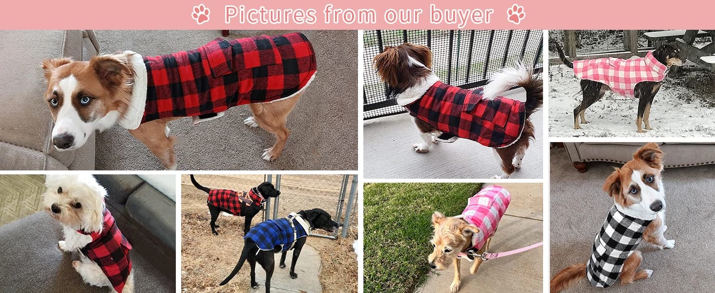 Classic Fleece Plaid Dog Coat Jacket with Pocket — product details