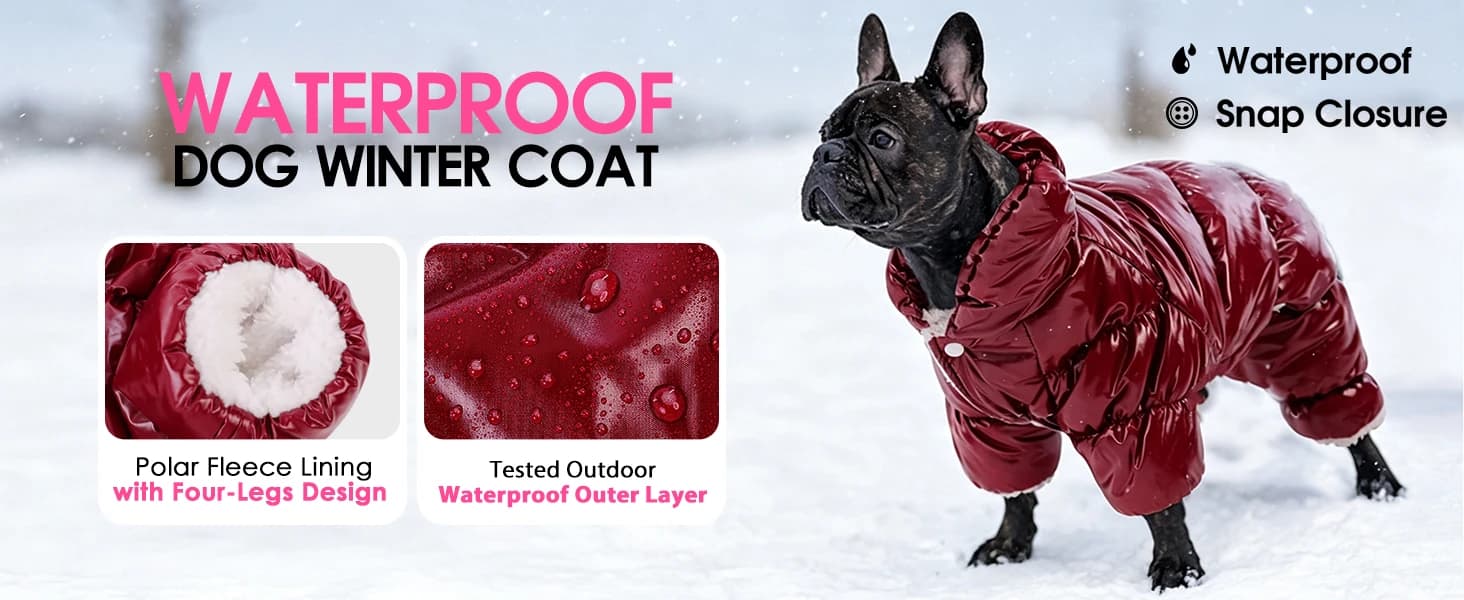 Waterproof Dog Coat Dog Jacket Fullbody Dogs Winter Coat Snowsuit — product details