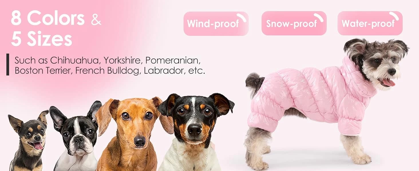 Waterproof Dog Coat Dog Jacket Fullbody Dogs Winter Coat Snowsuit — product details