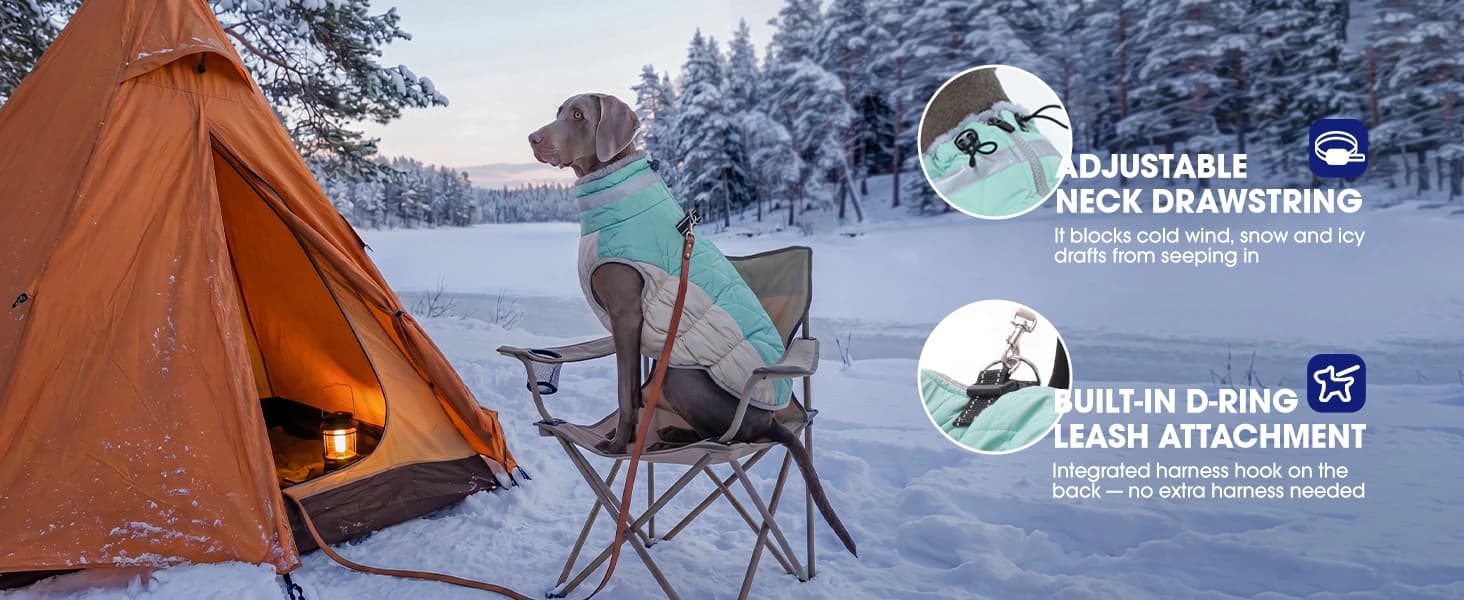 Dog Coat for Medium Dogs — Fleece Dog Winter Jacket with Harness — product details