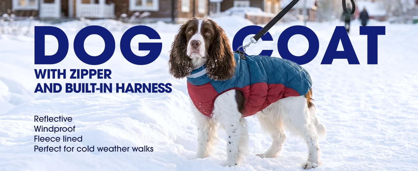Dog Coat for Medium Dogs — Fleece Dog Winter Jacket with Harness — product details