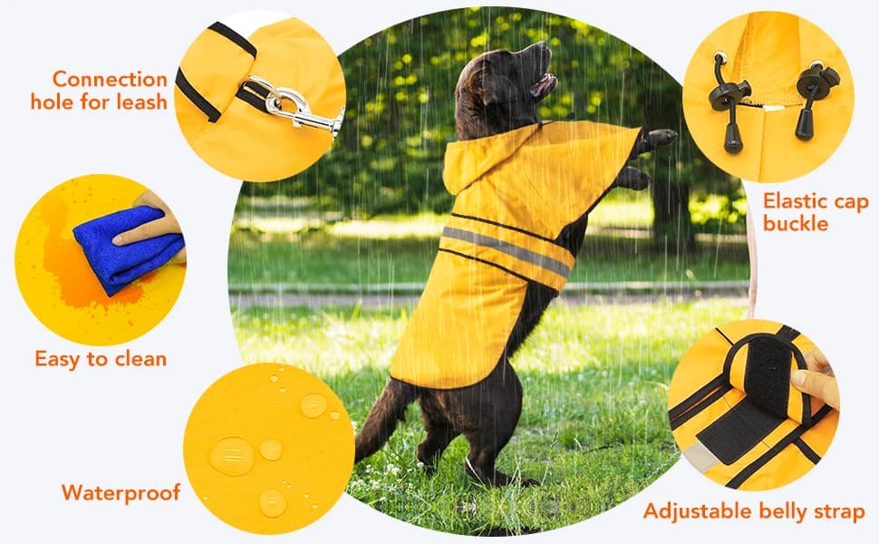 Waterproof Dog Raincoats - Hooded Raincoats for Dogs — COMPLETELY ADJUSTABLE