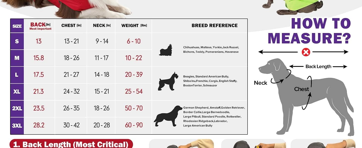 Dog Raincoat Waterproof Dog Rain Jacket for Small to 3X-Large Dogs — M — product details
