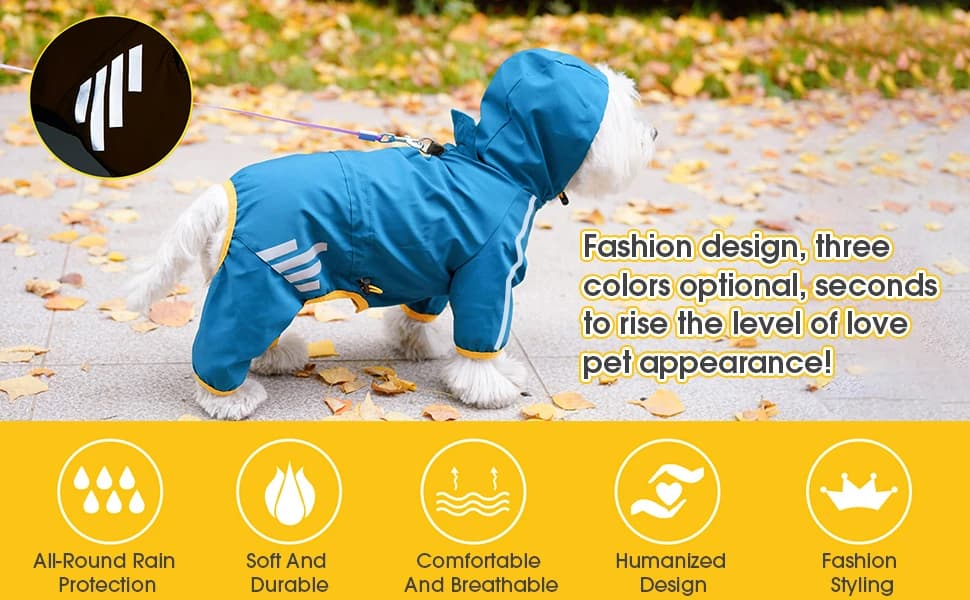 Dog Raincoat — Waterproof Dog Rain Jacket with Hood — product details