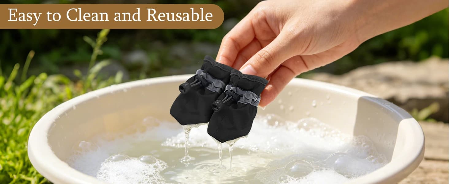 4 Pcs Dog Shoes, Soft Breathable Dog Boots with Adjustable Drawstring Non-Slip Sole Easy to Clean Dog Paw — product details