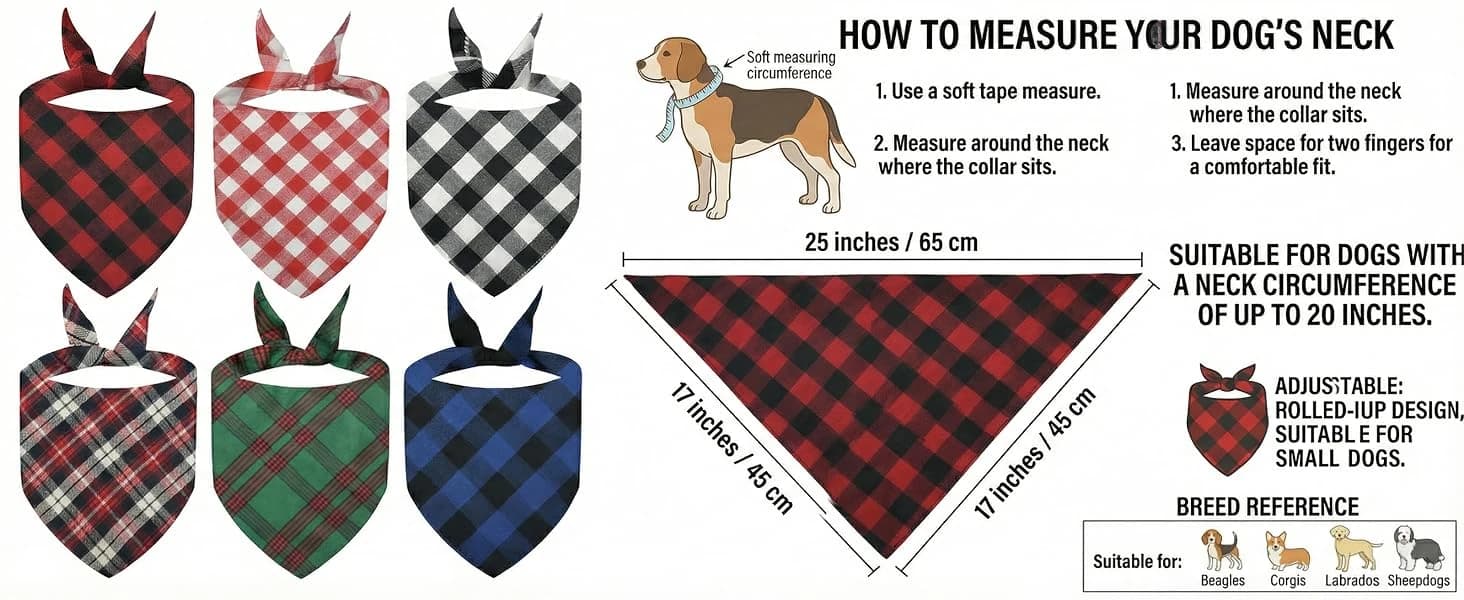 Dog Bandanas 6 Pack - Soft Cotton Bandanas for Dogs — product details