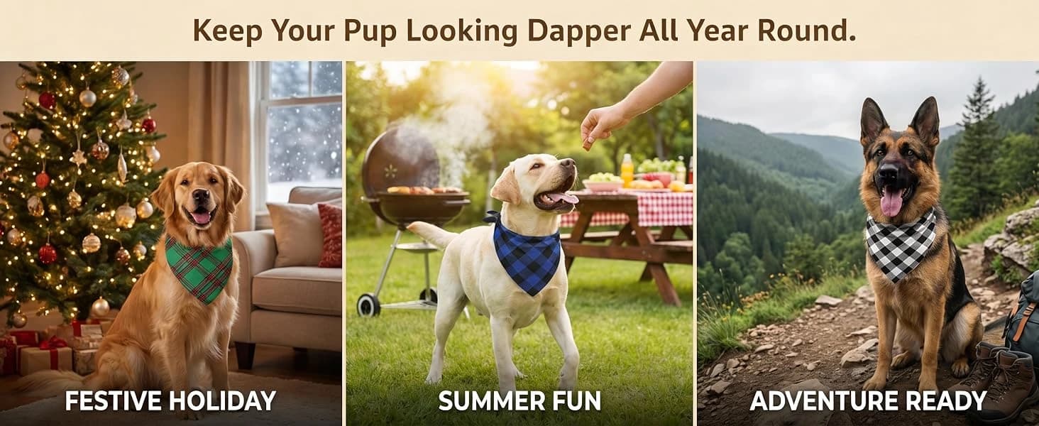 Dog Bandanas 6 Pack - Soft Cotton Bandanas for Dogs — product details