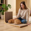 3-Pack Cardboard Cat Scratcher for Indoor Cats — 23 Inch L Shaped Vertical Cat Scratching Post
