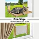 Foldable Cat Window Perch — Natural Wood