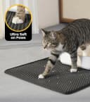Cat Litter Mat Compact Size 23.6"x14.6" for Small Spaces — Upgrade Waterproof Leakproof Back Layer