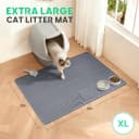 Cat Litter Mat — 40" x 28" Extra Large Silicone Waterproof Litter Trapping Mat for Scatter Control Soft on