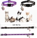2PCS Breakaway Cat Collars with Bell Moons Stars Cute Kitty Adjustable Safe Kitten Collars with Pendant Glow in
