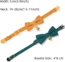 2 Pack Soft Corduroy Cat Collars with Bow Tie and Bell Adjustable Breakaway Kitten Bowtie Collar for Girl Boy Cats