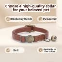 Leather Cat Collar with Bell Breakaway- Adjustable