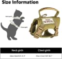 Tactical Cat Harness and Leash Set for Walking Escape Proof Adjustable Large Cat Vest Harness with Patches Soft