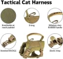 Tactical Cat Harness and Leash Set for Walking Escape Proof Adjustable Large Cat Vest Harness with Patches Soft