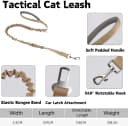 Tactical Cat Harness and Leash Set for Walking Escape Proof Adjustable Large Cat Vest Harness with Patches Soft