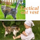 Tactical Cat Harness and Leash Set for Walking Escape Proof Adjustable Large Cat Vest Harness with Patches Soft