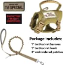 Tactical Cat Harness and Leash Set for Walking Escape Proof Adjustable Large Cat Vest Harness with Patches Soft