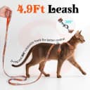 Cat Harness and Leash Set — Adjustable Pet Straps — Orange & Black / M
