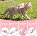 Pink Bow Cat Harness and Leash Set — Escape Proof