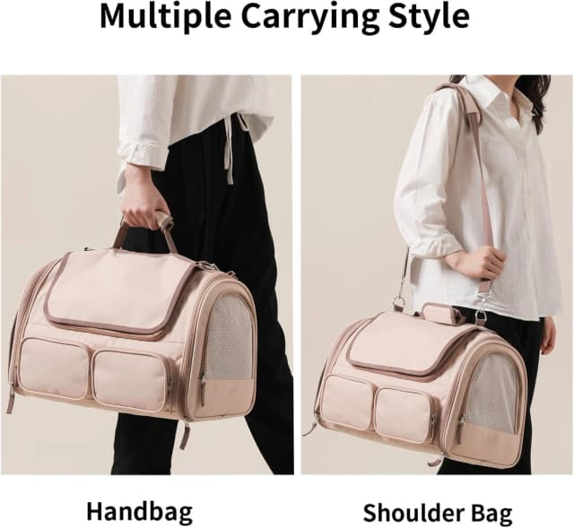 Cat Carrier — Airline Approved Dog Carrier with Rollable Cover