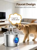 Cat Water Fountain Advanced 304 Stainless Steel 2.2L/74oz with Detachable Tank