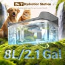 No Spill Dog Water Fountain Stainless Steel — Large 8L/2.1Gal Ultra Quiet