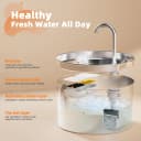 Cat Water Fountain Stainless Steel: 2.2 L Cat Fountain for Drinking - Automatic Pet Water Fountain for Cats