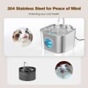 Stainless Steel Cat Water Fountain: Pet Fountains for Cats/Dog Indoor 74oz