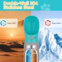 Portable Dog Water Bottle — 14 OZ Stainless Steel Pet Water Dispenser