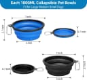 Large Collapsible Dog Bowls 2 Pack — 34oz Foldable Dog Travel Bowl