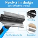 [ 2 in 1 design ] Undercoat Rake and Deshedding Tool for Dogs and Cats - Dematting Comb for Long Hair Pets