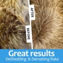 [ 2 in 1 design ] Undercoat Rake and Deshedding Tool for Dogs and Cats - Dematting Comb for Long Hair Pets
