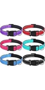6 Pcs Reflective Dog Collar — Nylon Soft Adjustable — product details