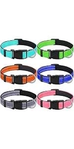 6 Pcs Reflective Dog Collar — Nylon Soft Adjustable — product details
